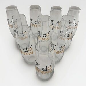 Set/10 “I Do Crew' Champagne Flutes Diamond Engagement Ring Bridal Bachelorette